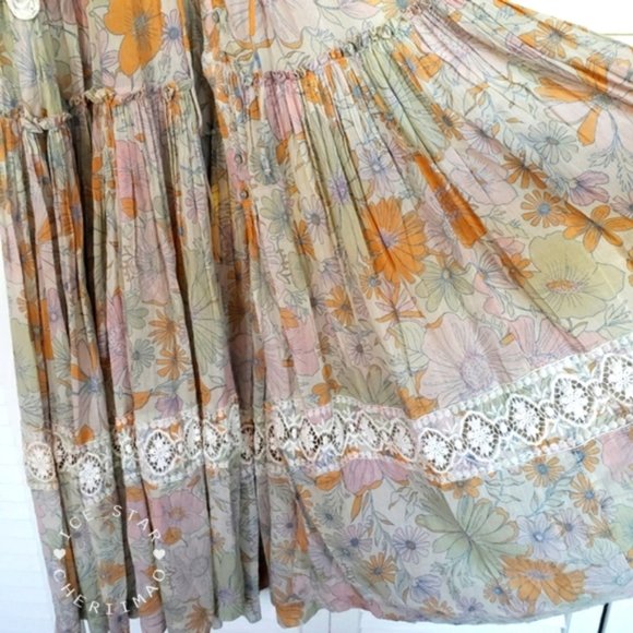 !!RARE!! Free People Field of Dreams Maxi Dress Kimono - Picture 5 of 7